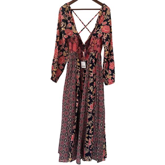 Free People A New Way Maxi Dress Multicolor Size L NWT - Picture 7 of 8